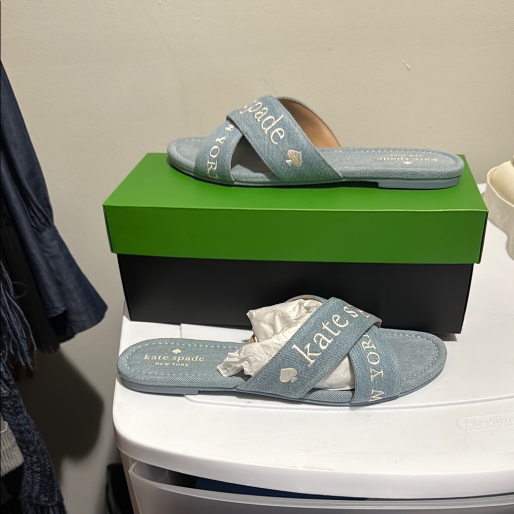 Kate Spade Blue Criss-Cross Sandals